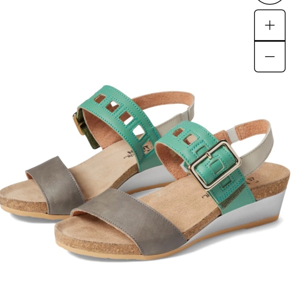 Naot Women's Dynasty Sandals in Jade Green and Gray
